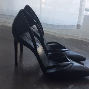 Zara Black Snake Heels